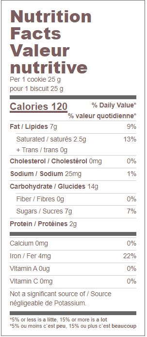 This is the Nutrition of TWI -  Crispy Almond Cookies.