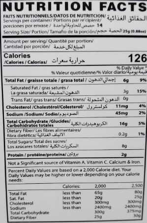 The Nutrition Facts of United King Cake Rusk Cardamom Flavour