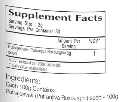 The Nutrition Facts of Vedic Putrajeevak Seed