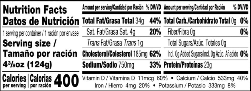 The Nutrition Facts of Vigo Sardines Hot Spiced 