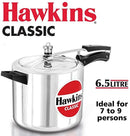 Hawkins CL-65 Classic Aluminum Pressure Cooker, 6.5 Litre, Silver Kamdar