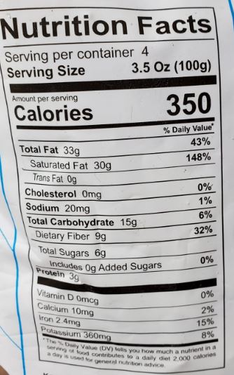 The Nutrition Facts of Daily Delight Coconut Slices 