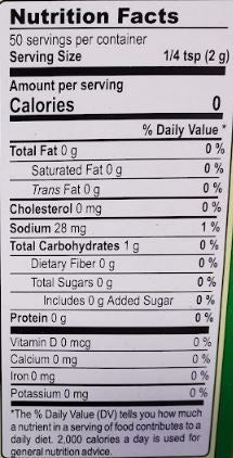 The Nutrition Facts of MDH Chunky Chat Masala 