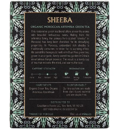The Nutrition Facts of Mina Sheeba Organic Moroccan Absinthe Green Tea 