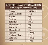 The Nutrition Facts of Dawat Brown Basmati Rice