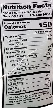 The Nutrition Facts of Swad Kiwi Slices 