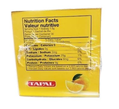The Nutrition Facts of Tapal Green Tea Lemon (30 T-Bags) 