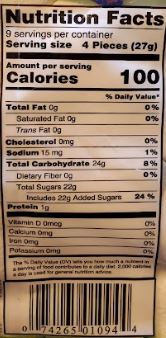 The Nutrition Facts of Ziyad Halal Marshmallow 