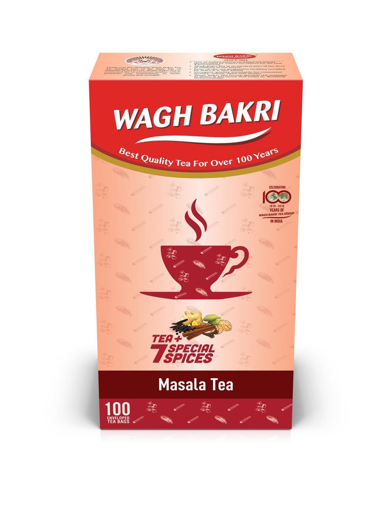 Wagh Bakri Masala Chai Tea Bags With Envelope (100 T-Bags) MirchiMasalay
