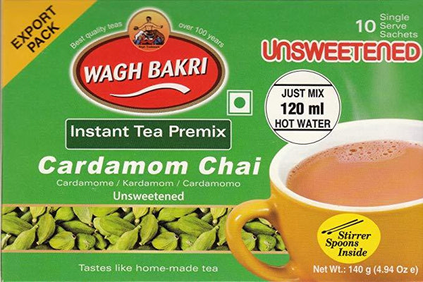 Wagh Bakri Unsweetened Cardamon Chai 10 servings MirchiMasalay
